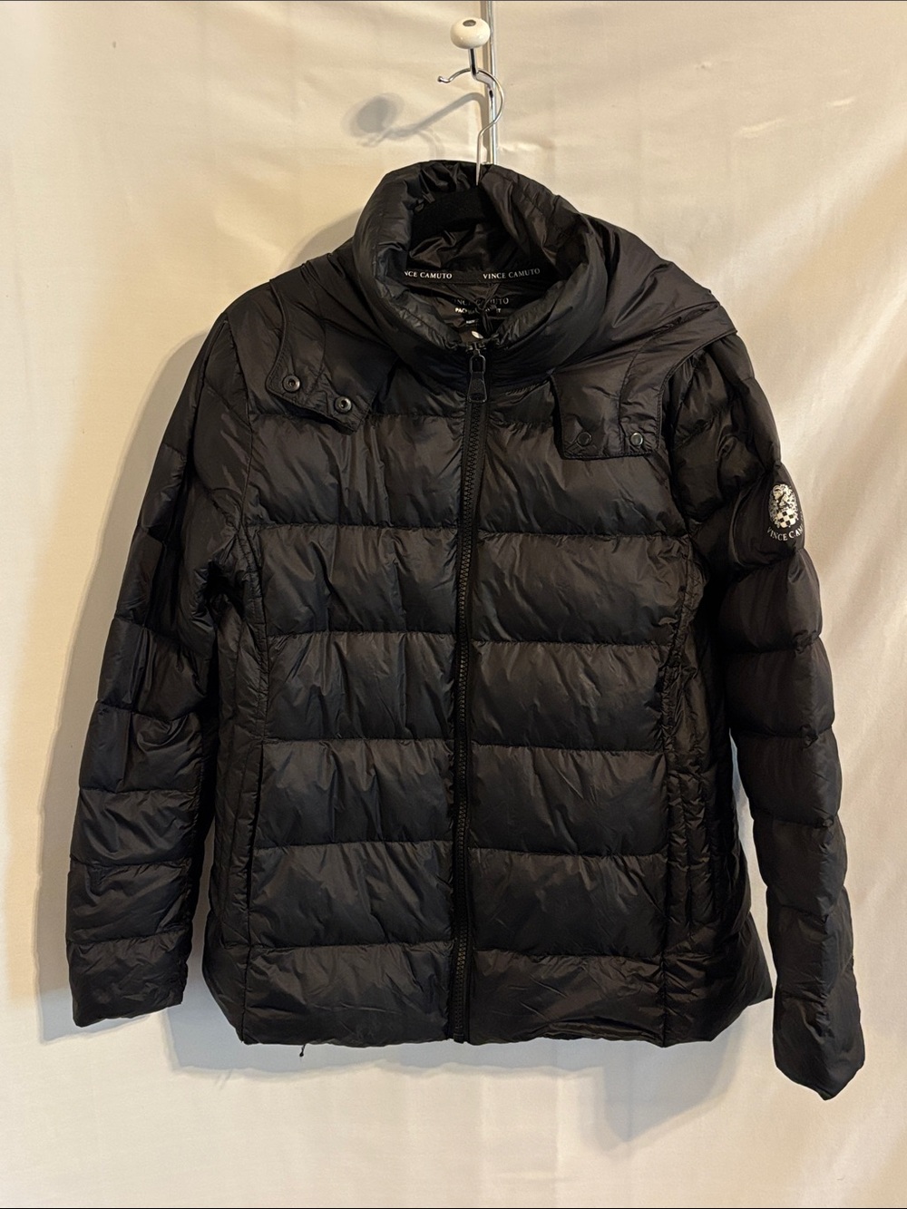 Vince Camuto Lightweight Packable Down Hooded Jacket Women Size Large